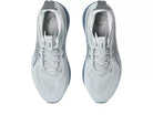Men's Asics Gel-Kayano 33. Grey upper. Navy/White midsole. Top view.