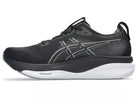 Men's Asics Gel-Kayano 33. Black upper. Black/White midsole. Medial view.