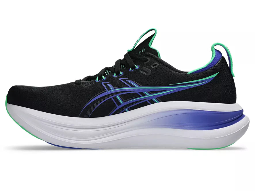 Men's Asics Gel-Nimbus 28 Black/Cobalt Burst medial view