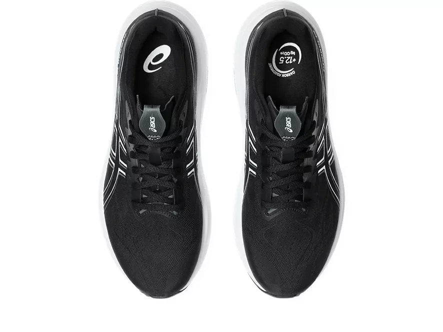 Men's Asics GT 2000 14. Black upper. White midsole. Top view.