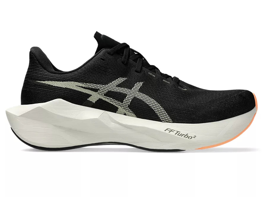 Men's Asics Novablast 6 Black/Khaki lateral view