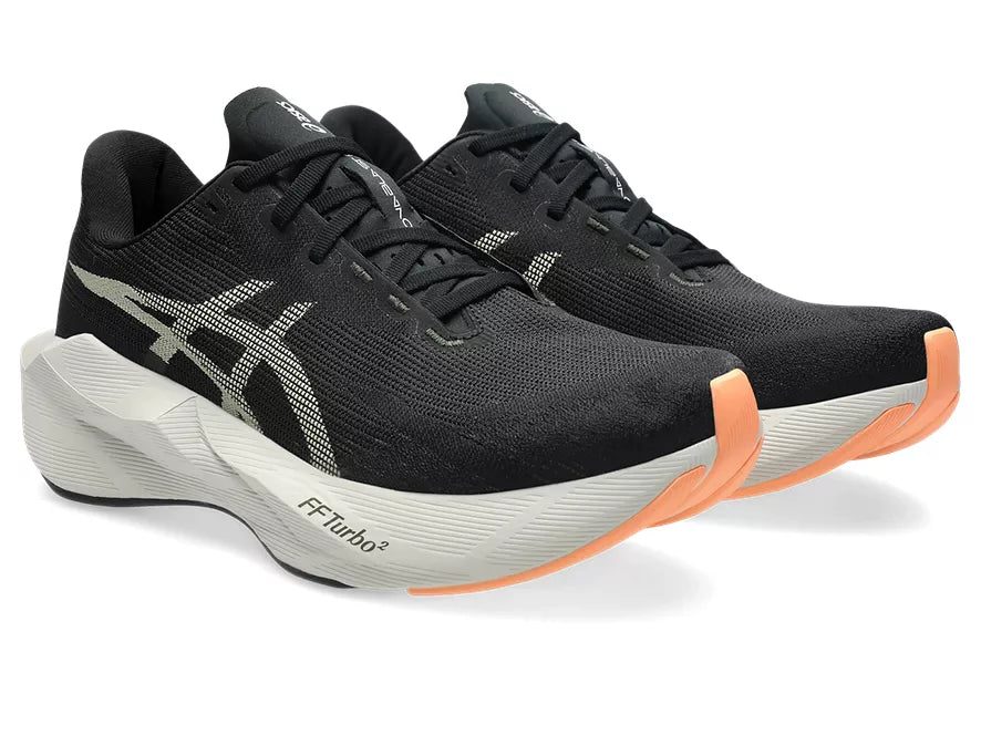 Men's Asics Novablast 6 Black/Khaki lateral view