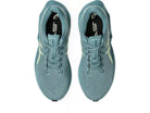 Men's Asics Novablast 6. Green upper. Green midsole. Top view.