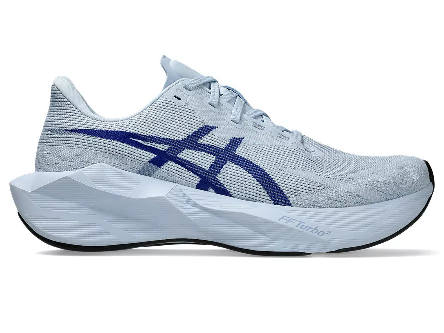 Men's Asics Novablast 6 Solid Air/Prussian Blue lateral view