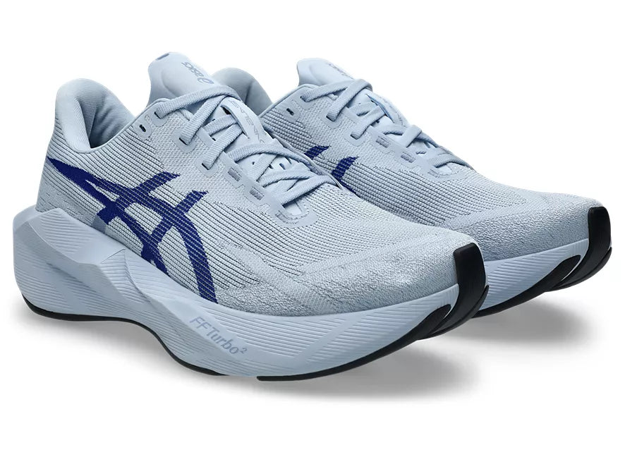 Men's Asics Novablast 6 Solid Air/Prussian Blue lateral view
