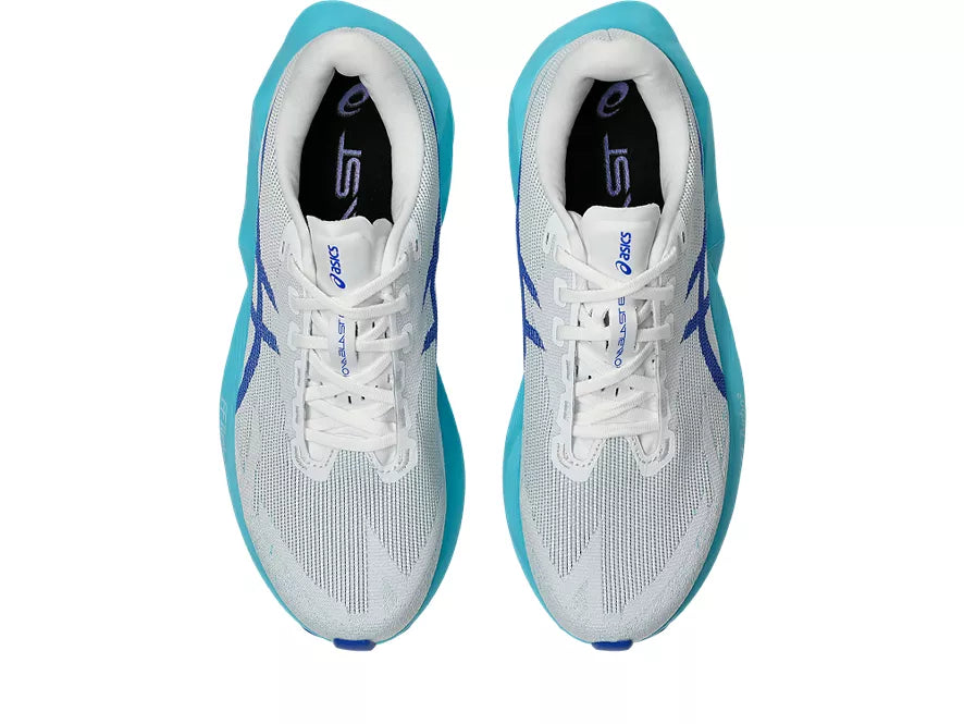 Men's Asics Novablast 6 White/Energy Aqua top view