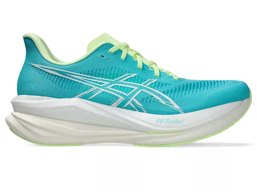 Men's Asics Sonicblast 2. Blue upper. White midsole. Lateral view.