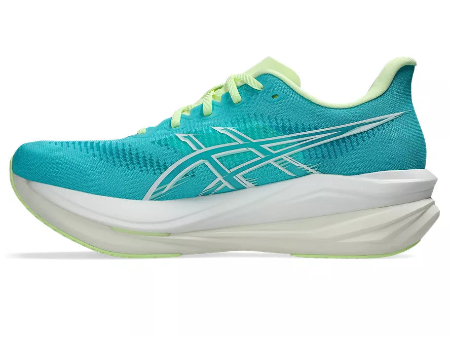 Men's Asics Sonicblast 2. Blue upper. White midsole. Medial view.