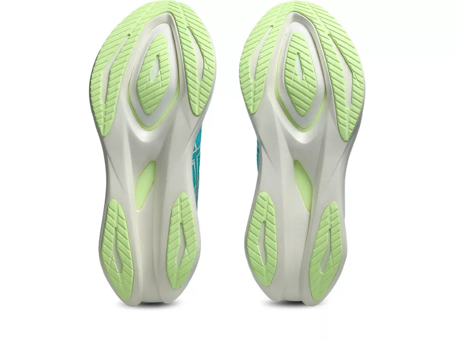 Men's Asics Sonicblast 2. Blue upper. White midsole. Bottom view.