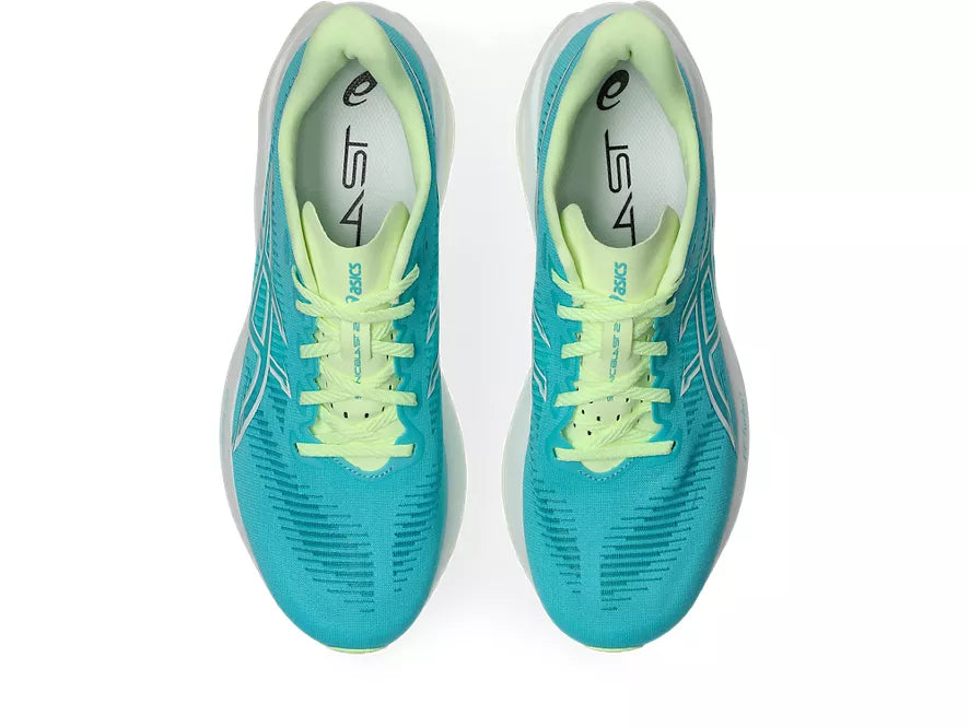 Men's Asics Sonicblast 2. Blue upper. White midsole. Top view.