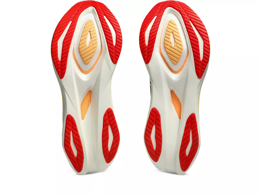 Men's Asics Sonicblast 2. White upper. White midsole. Bottom view.