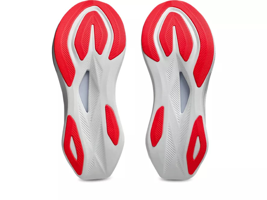 Men's Asics Sonicblast. Off White upper. White midsole. Bottom view.