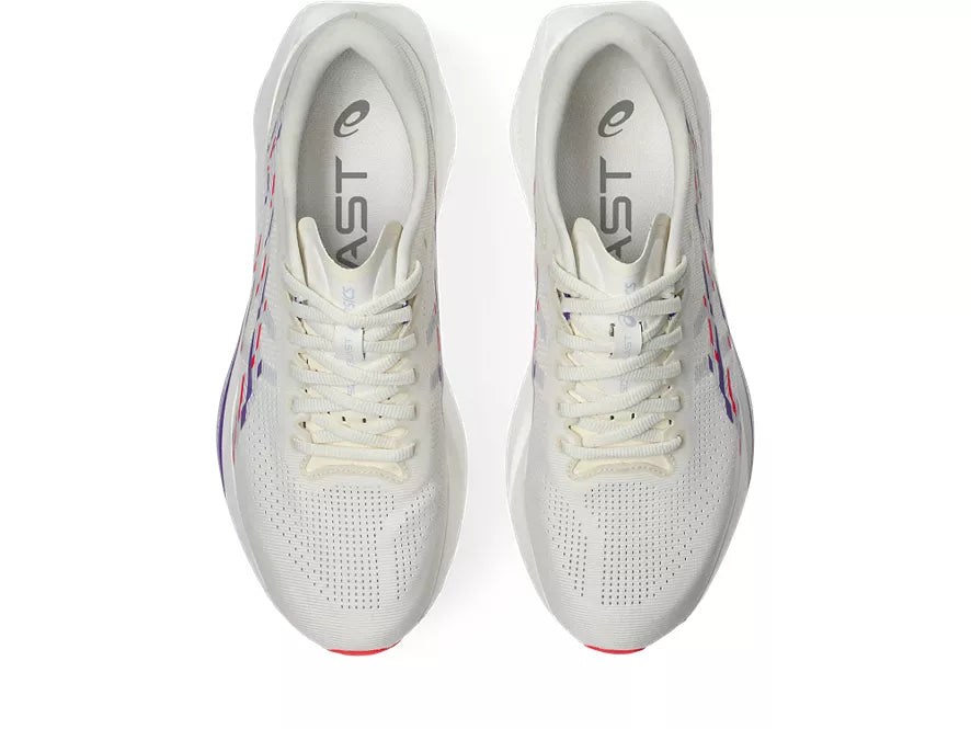 Men's Asics Sonicblast. Off White upper. White midsole. Top view.