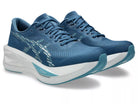 Men's Asics Sonicblast. Blue upper. White midsole. Lateral view.