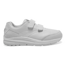 Men's Brooks Addiction Walker 2 V-Strap. White upper. White midsole. Lateral view.