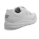 Men's Brooks Addiction Walker 2 V-Strap. White upper. White midsole. Rear/Lateral view.