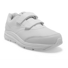 Men's Brooks Addiction Walker 2 V-Strap. White upper. White midsole. Lateral view.