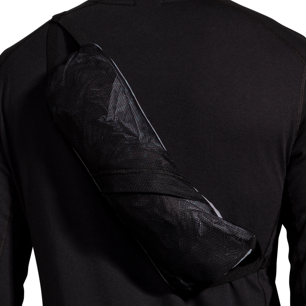 Men's Brooks Canopy Jacket. Black. Packable view.