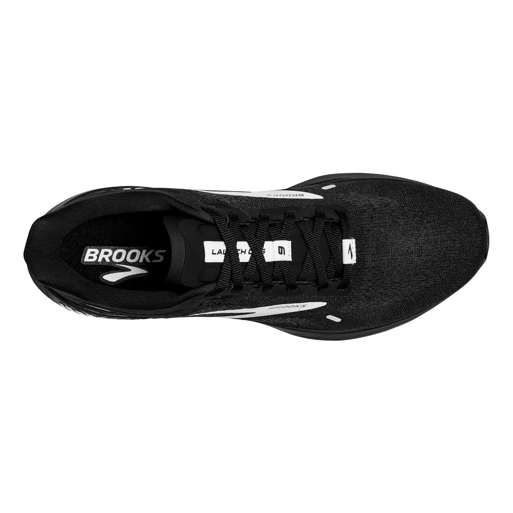Men's Brooks Launch GTS 9. Black upper. Black midsole. Top view.