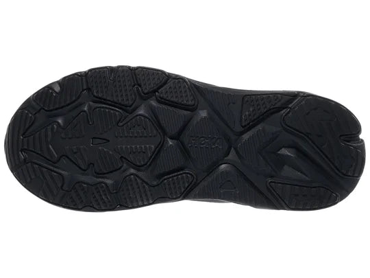 Men's Hoka Arahi 8. Black upper. Black midsole. Bottom view.