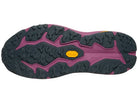 Men's Hoka Speedgoat 6. Red upper. Red/Purple midsole. Bottom view.