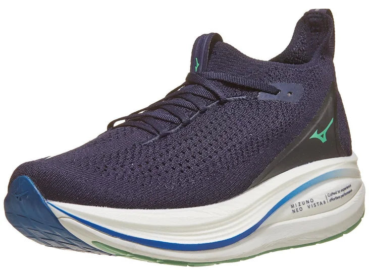 Men's Mizono No Vista 2. Navy upper. White midsole. Lateral view.