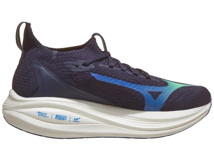 Men's Mizono No Vista 2. Navy upper. White midsole. Medial view.