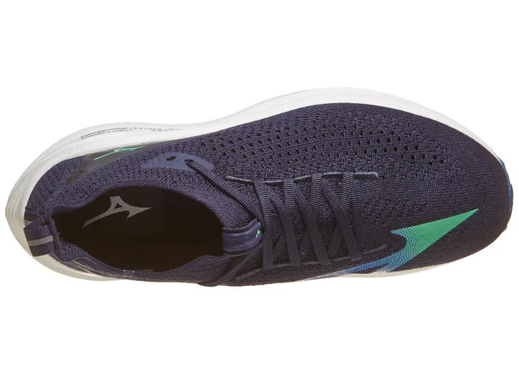 Men's Mizono No Vista 2. Navy upper. White midsole. Top view.