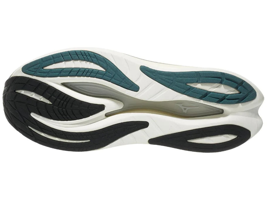 Men's Mizuno Neo Vista 3 in Dark Slate/White, outsole view.