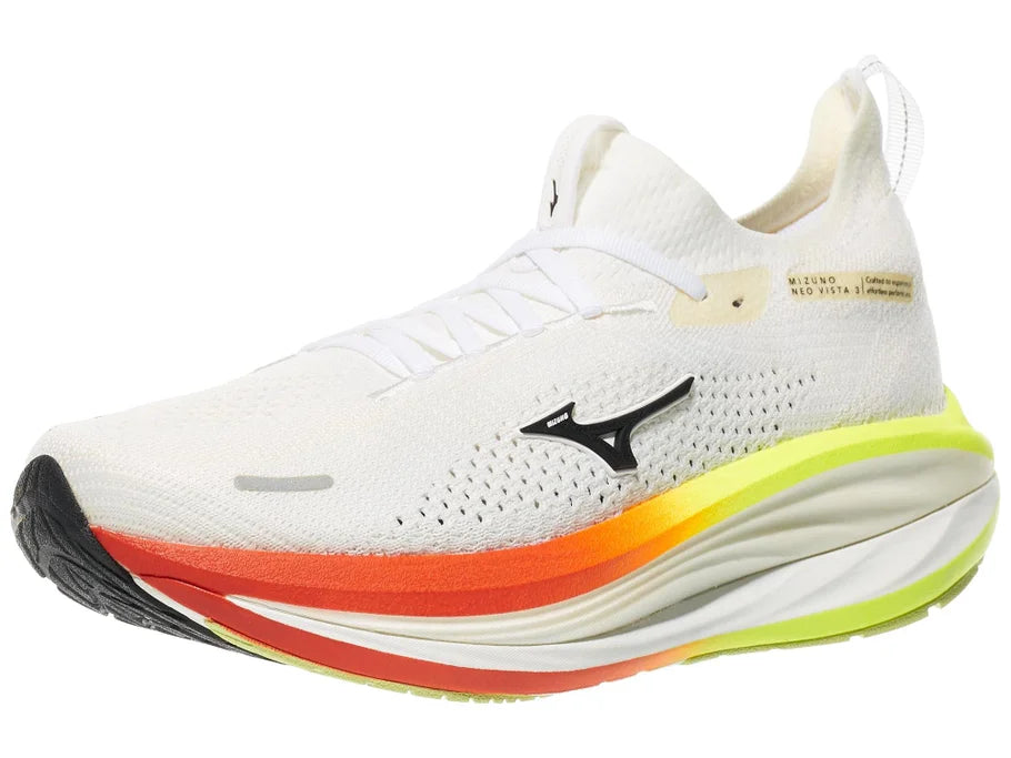 Men's Mizuno Neo Vista 3 in White/Black, lateral view.
