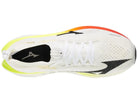 Men's Mizuno Neo Vista 3 in White/Black, top view.