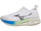 Men's Mizuno Neo Zen in White/Frontier Blue, alternate lateral view.