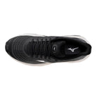Men's Mizuno Wave Horizon 8. Black upper. White midsole. Top view.