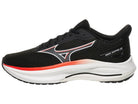 Men's Mizuno Wave Inspire 22. Black upper. White midsole. Lateral view.