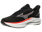 Men's Mizuno Wave Inspire 22. Black upper. White midsole. Lateral view.
