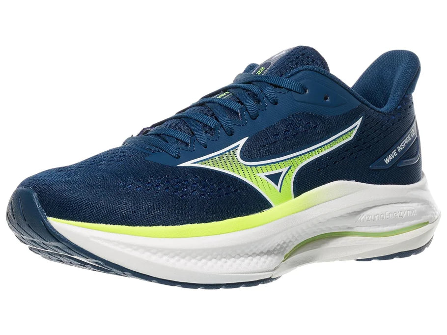Men's Mizuno Wave Inspire 22 in Estate Blue/White - lateral view