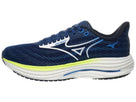 Men's Mizuno Wave Rider 29 in Estate Blue/White, lateral view.