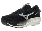 Men's Mizuno Wave Rider 30 in Black/White, lateral view.