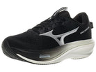 Men's Mizuno Wave Rider 30 in Black/White, lateral view.