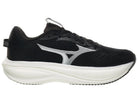 Men's Mizuno Wave Rider 30 in Black/White, medial view.