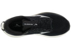 Men's Mizuno Wave Rider 30 in Black/White, top view.