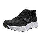 Mizuno Wave Sky 8 men's running shoe in Black/Metallic Grey, lateral view