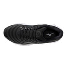 Mizuno Wave Sky 8 men's running shoe in Black/Metallic Grey, top view