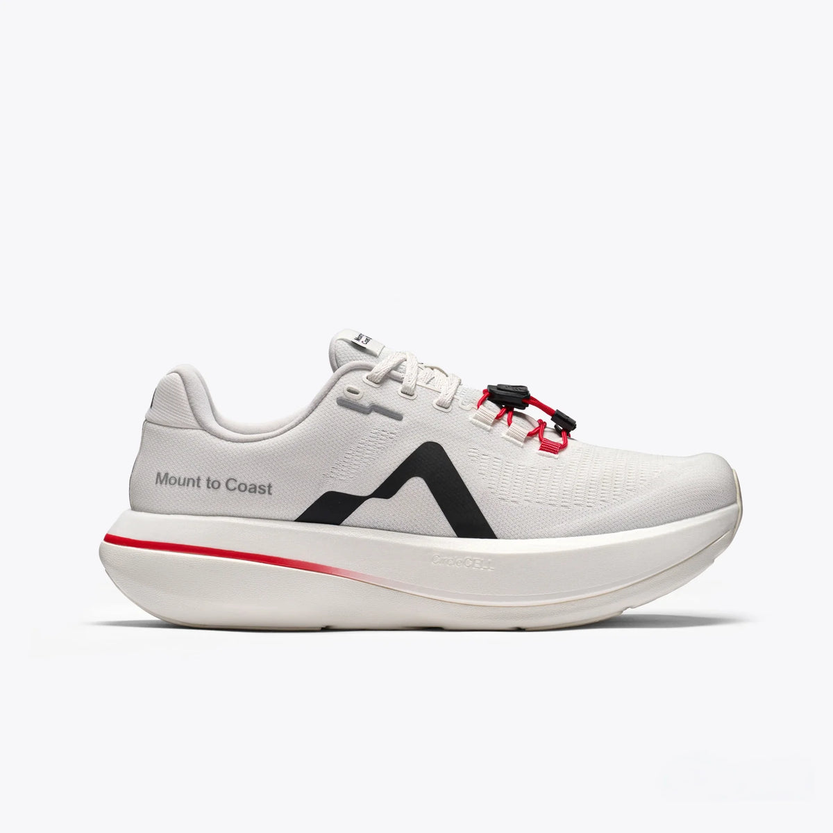 Men's Mount to Coast C1. White upper. White midsole. Lateral view.