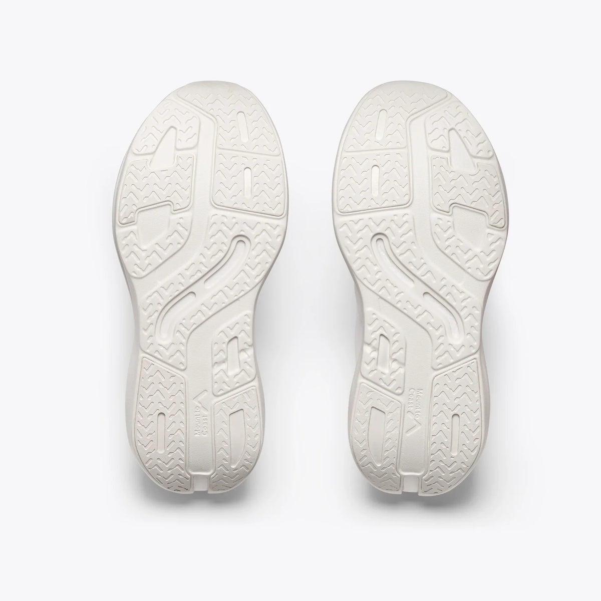 Men's Mount to Coast C1. White upper. White midsole. Bottom view.