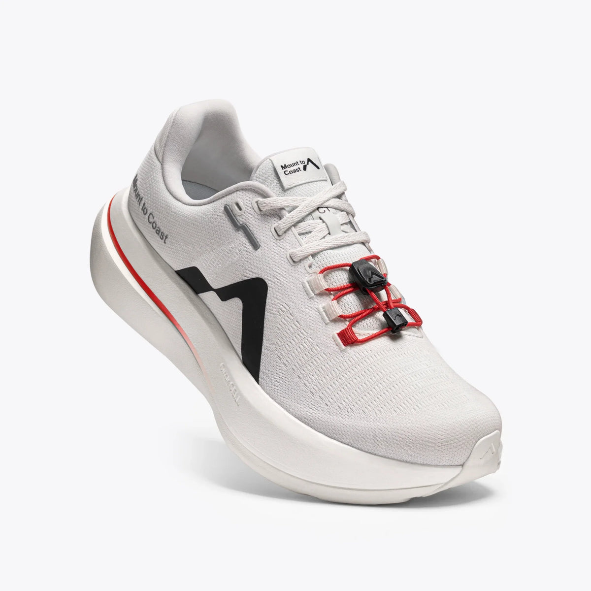 Men's Mount to Coast C1. White upper. White midsole. Lateral view.