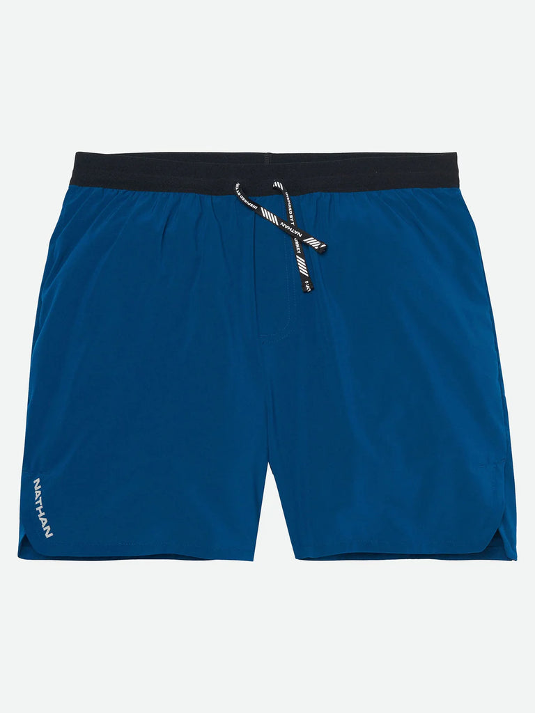 Men's Nathan Front Runner Shorts. Blue. Front view.