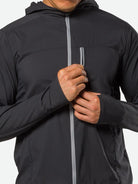 Men's Nathan Stealth Jacket. Black. Front view.
