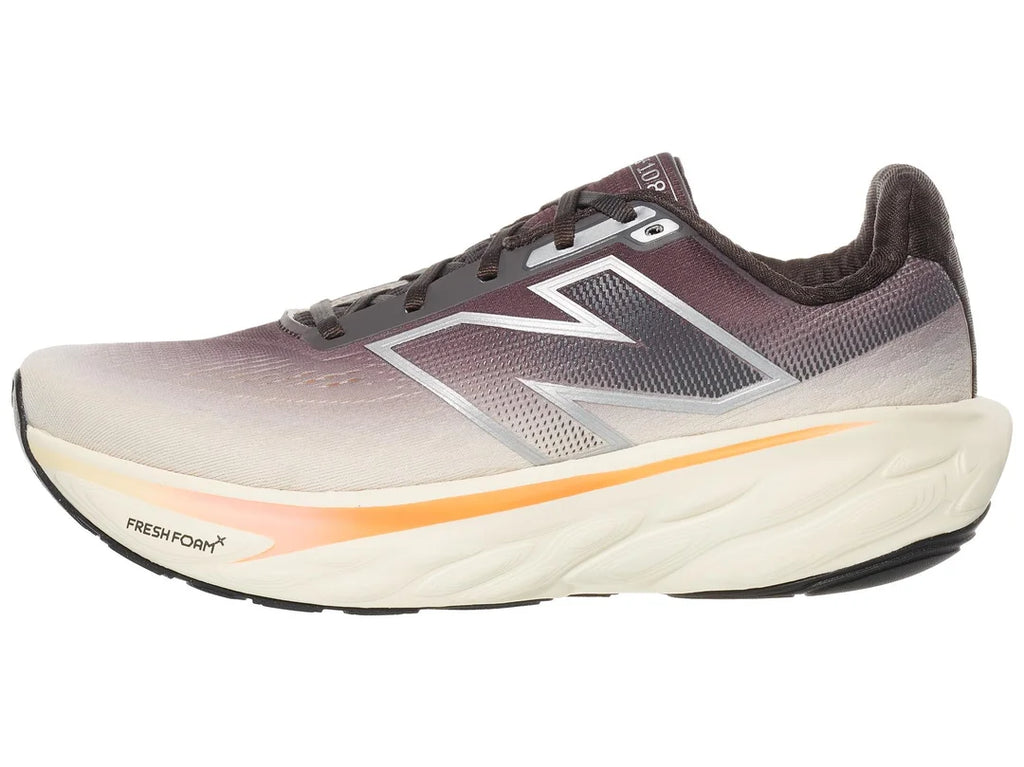 Men's New Balance 1080v14. Black/Off White upper. Off White midsole. Lateral view.