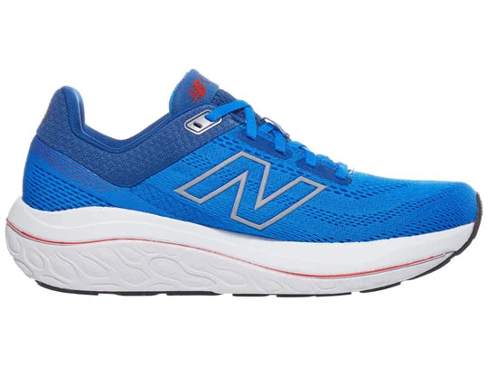 Men's New Balance 860 V14. Blue upper. White midsole. Medial view.